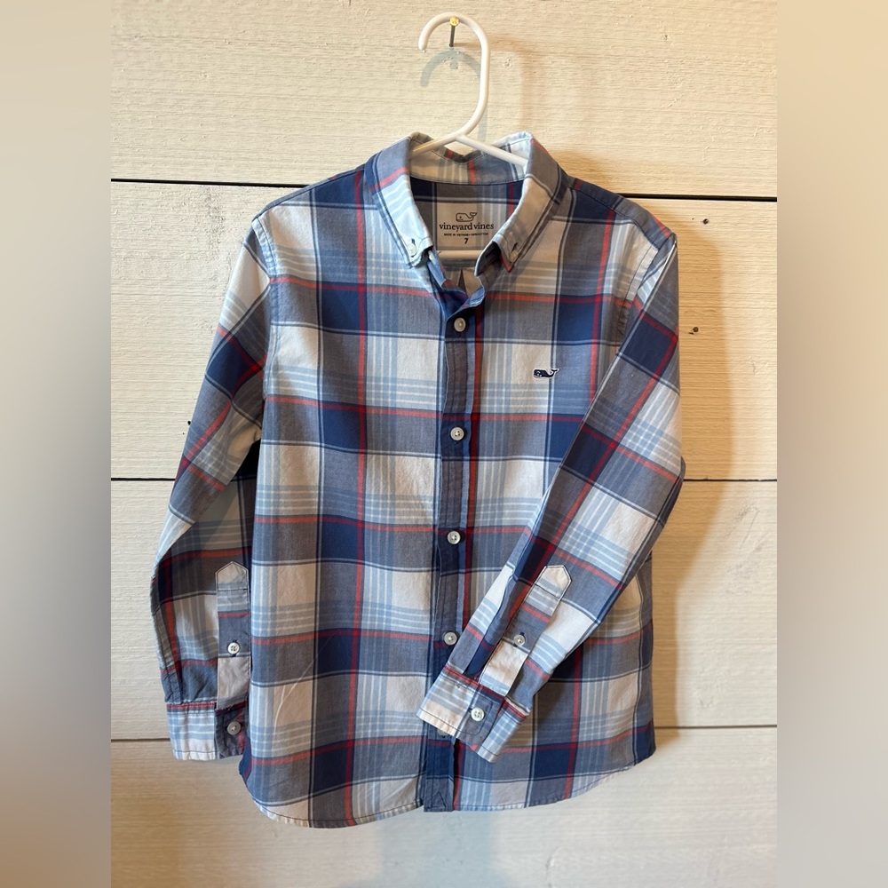 VINEYARD VINES Boys plaid cotton button-down shirts